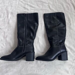 Zodiac Black Mid-Calf Block Heel Boots